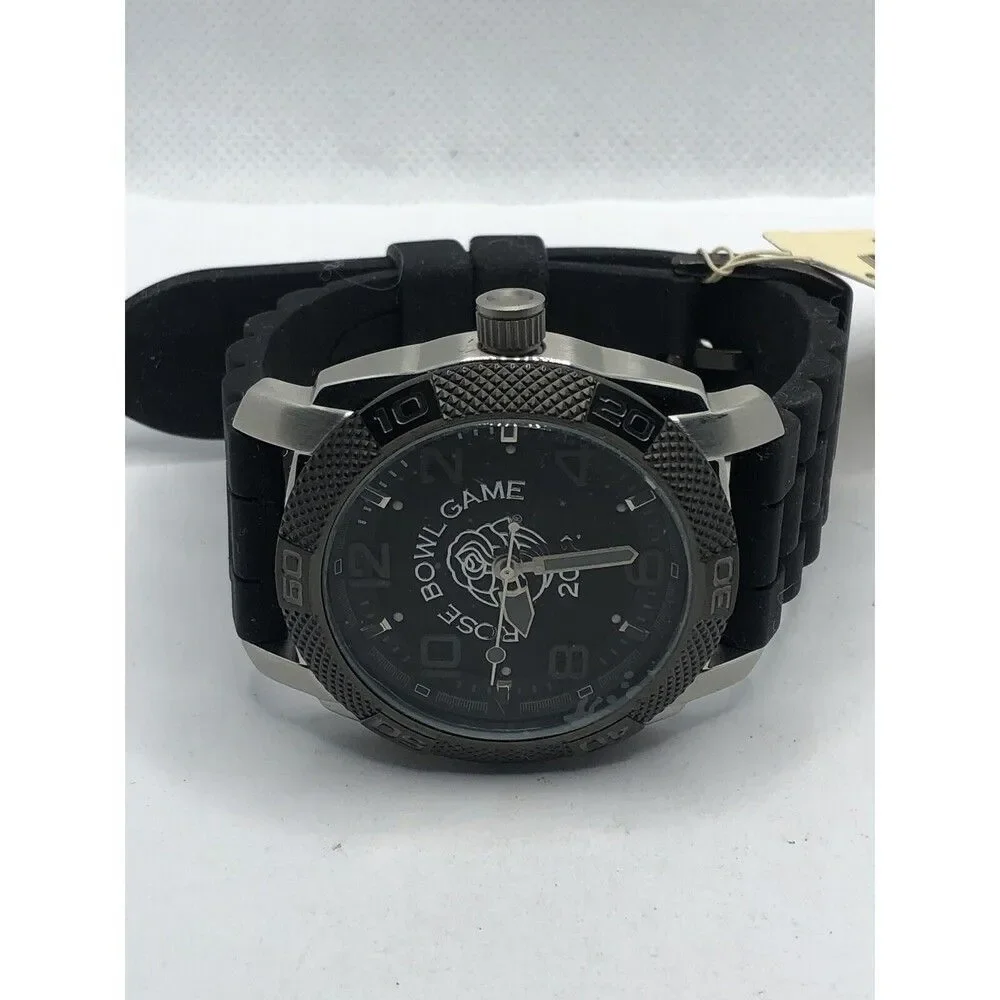 Fossil PR2003 Men's Silicone Analog Black Dial Quartz Genuine Wrist Watch OP423